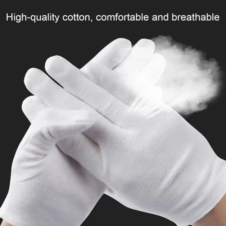 12 paires de gants de travail en pur coton, épaisseur moyenne, taille unique