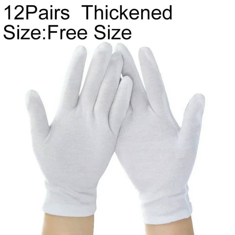 12 Paires de gants de travail 100% coton, épaissis, Taille unique, épaissis, Taille unique