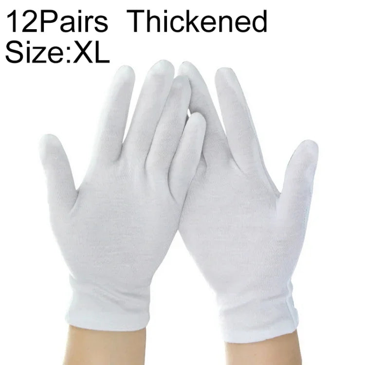 12 Paires de gants de travail en pur coton, Épaissis, Taille : XL, Épaissis, Taille : XL