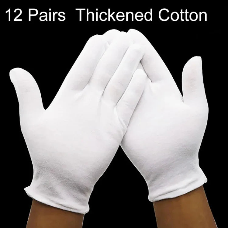 12 Paires de gants de travail en pur coton, Coton épaissi, Coton épaissi