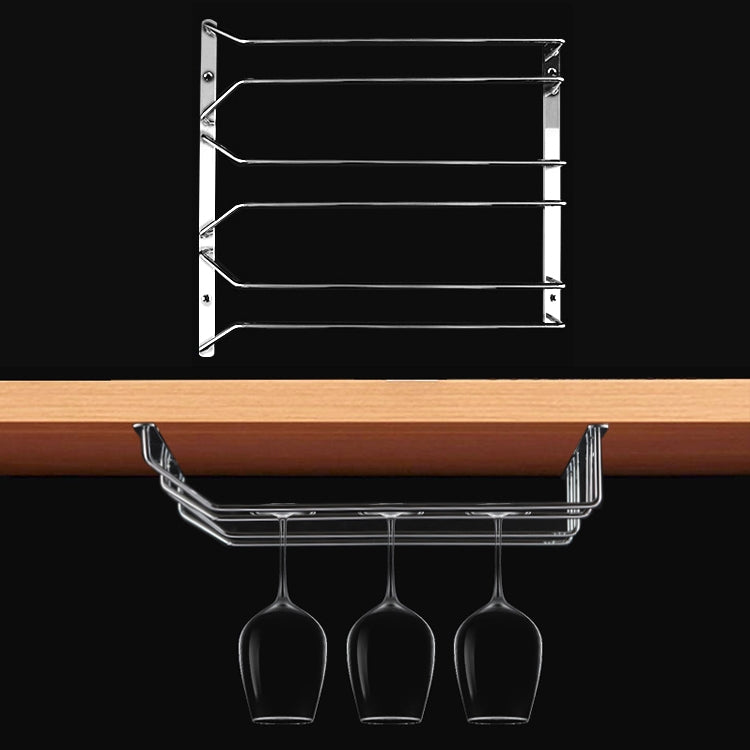 MICLAN Porte-verres à vin suspendu en acier inoxydable à trois rangées, taille: 34*32*27cm