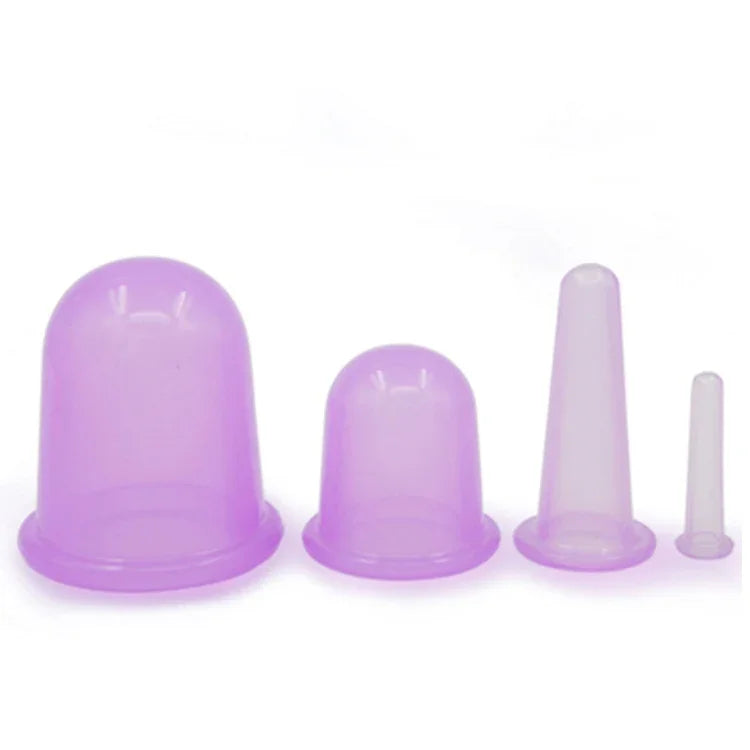 4 en 1 ventouses de massage corporel en silicone à vide pour soins de santé, couleur aléatoire, 4 en 1