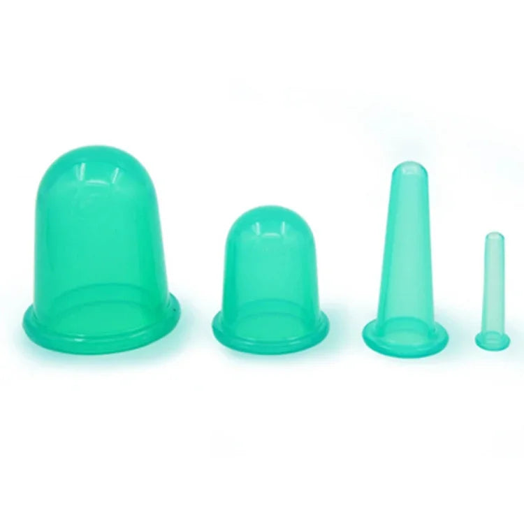 4 en 1 ventouses de massage corporel en silicone à vide pour soins de santé, couleur aléatoire, 4 en 1