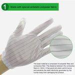 10 paires de gants en plastique antistatiques à rayures, taille : taille unique, gants en plastique