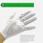10 paires de gants en plastique antistatiques à rayures, taille : taille unique, gants en plastique