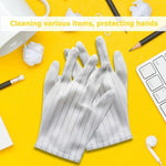 10 paires de gants en plastique antistatiques à rayures, taille : taille unique, gants en plastique