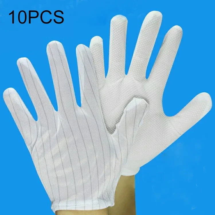 10 paires de gants de distribution antistatiques rayés, taille unique, gants de distribution