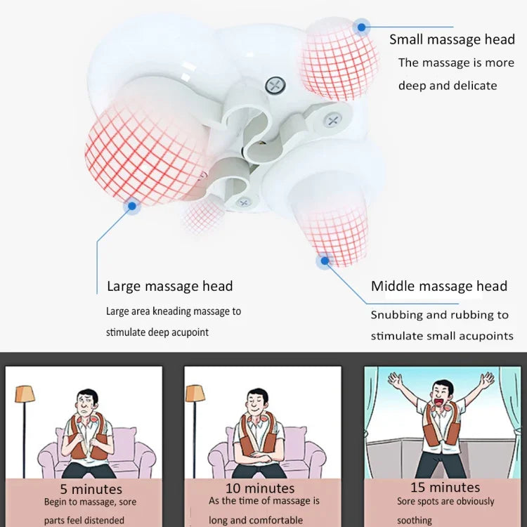 Appareil vibrant USB rechargeable, masseur de cou, épaules et dos avec pétrissage