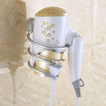 Support mural pour sèche-cheveux, porte-cintre organisateur crochet spirale pour salle de bain, style simple