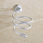 Support mural pour sèche-cheveux, porte-cintre organisateur crochet spirale pour salle de bain, style simple