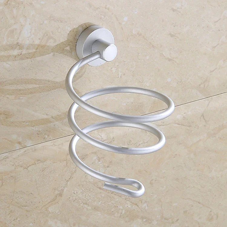 Support mural pour sèche-cheveux, porte-cintre organisateur crochet spirale pour salle de bain, style simple