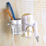 Support mural pour sèche-cheveux Crochet organisateur en spirale pour salle de bain, Avec support en maille