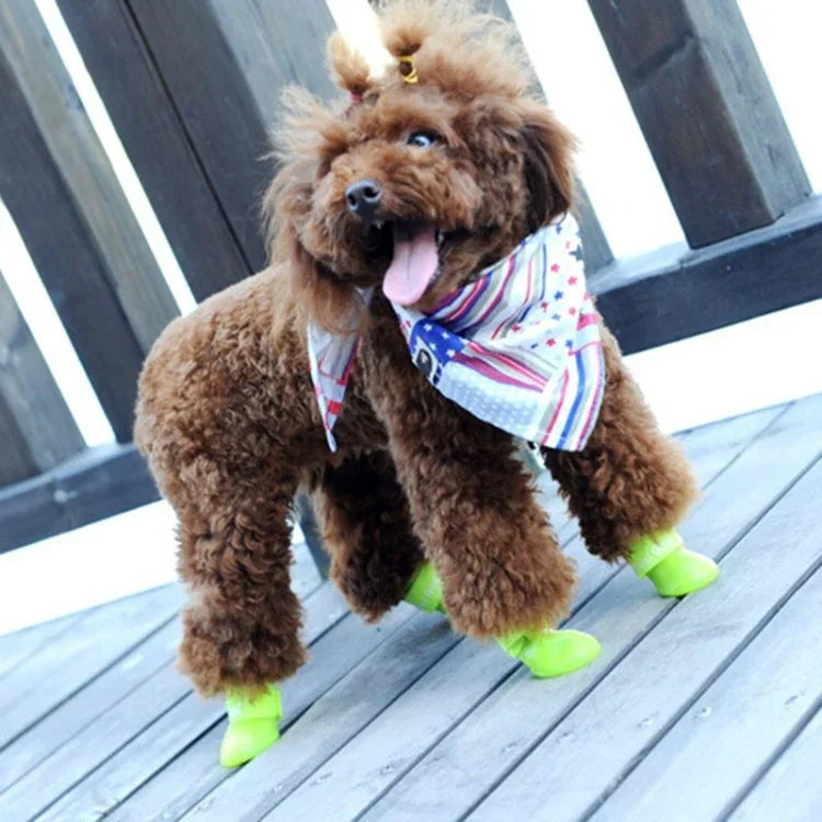 Lovely Pet Dog Shoes Puppy Candy Color Rubber Boots Waterproof Rain Shoes, M, Size:  5.0 x 4.0cm, Size: M 5.0 x 4.0cm, Size: 5.0 x 4.0cm