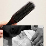 Brosse à barbe pour hommes avec manche en bois, anti-statique, outils de coiffure de salon de barbier, brosse à barbe