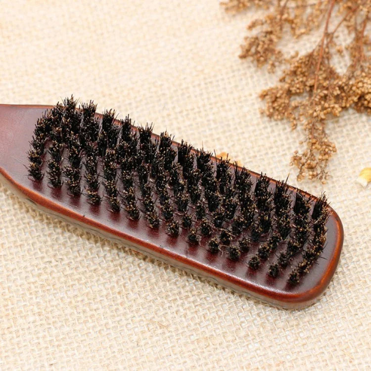 Brosse à barbe pour hommes avec manche en bois, anti-statique, outils de coiffure de salon de barbier, brosse à barbe