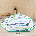 Housse alimentaire pliable pour garder les aliments au chaud, en papier d'aluminium, motif vaisselle bleue, taille : 60*60*17cm, taille : 60*60*17cm, bleu
