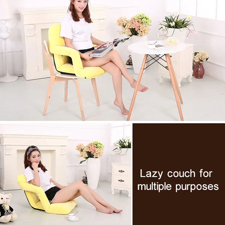Canapé paresseux créatif A3 avec accoudoirs, dossier simple pliable inclinable, 92x58x12cm (jaune), 92x58x12cm (rose rouge), 92x58x12cm (rouge), 92x58x12cm (bleu), 92x58x12cm (kaki), 92x58x12cm (café), 92x58x12cm (noir)