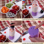 Bingo Mini presse-agrumes électrique portable rechargeable par USB de 500 ml, 22 000 révolutions par minute, tête à 2 lames rose, tête à 2 lames verte, tête à 2 lames bleue, tête à 2 lames violette, tête à 2 lames rouge
