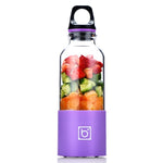 Bingo Mini presse-agrumes électrique portable rechargeable par USB de 500 ml, 22 000 révolutions par minute, tête à 2 lames rose, tête à 2 lames verte, tête à 2 lames bleue, tête à 2 lames violette, tête à 2 lames rouge