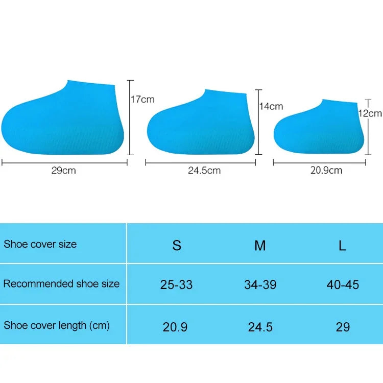 Couvre-chaussures de pluie extérieures en silicone antidérapant étanche, Taille : S (25-33), Taille : S