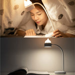 Veilleuse de bureau LED en forme de chat à double source lumineuse, prend en charge 3 niveaux de luminosité