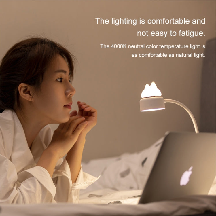 Veilleuse de bureau LED en forme de chat à double source lumineuse, prend en charge 3 niveaux de luminosité