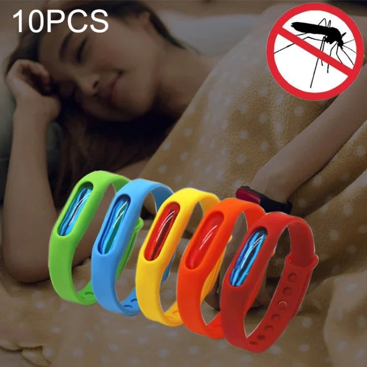 10 Pièces Bracelet Répulsif Anti-Moustique en Silicone, Adapté aux Enfants et aux Adultes, Longueur : 23 cm, Livraison Couleur Aléatoire, 10 PCS
