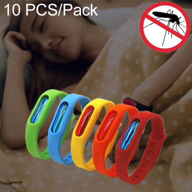 10 Pièces Bracelet Répulsif Anti-Moustique en Silicone, Adapté aux Enfants et aux Adultes, Longueur : 23 cm, Livraison Couleur Aléatoire, 10 PCS