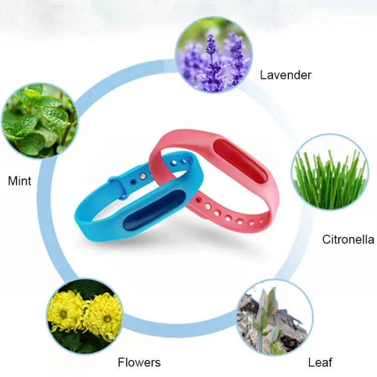 5 PCS Bracelets répulsifs anti-moustiques en silicone avec boucle, adaptés aux enfants et adultes, longueur : 23 cm, couleur aléatoire
