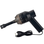 HK-6019A Aspirateur portable USB puissant 3,5 W, brosse de nettoyage pour clavier d'ordinateur, collecteur de poussière, kit de nettoyage manuel pour ordinateur portable/animaux domestiques, longueur du câble USB : 1,8 m, DC 5 V (noir)