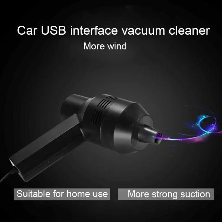 HK-6019A Aspirateur portable USB puissant 3,5 W, brosse de nettoyage pour clavier d'ordinateur, collecteur de poussière, kit de nettoyage manuel pour ordinateur portable/animaux domestiques, longueur du câble USB : 1,8 m, DC 5 V (noir)