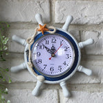 Horloge murale décorative en forme de roue de gouvernail en bois pour salon, taille : 22*22*2.5cm, HC5673A, HC5673B