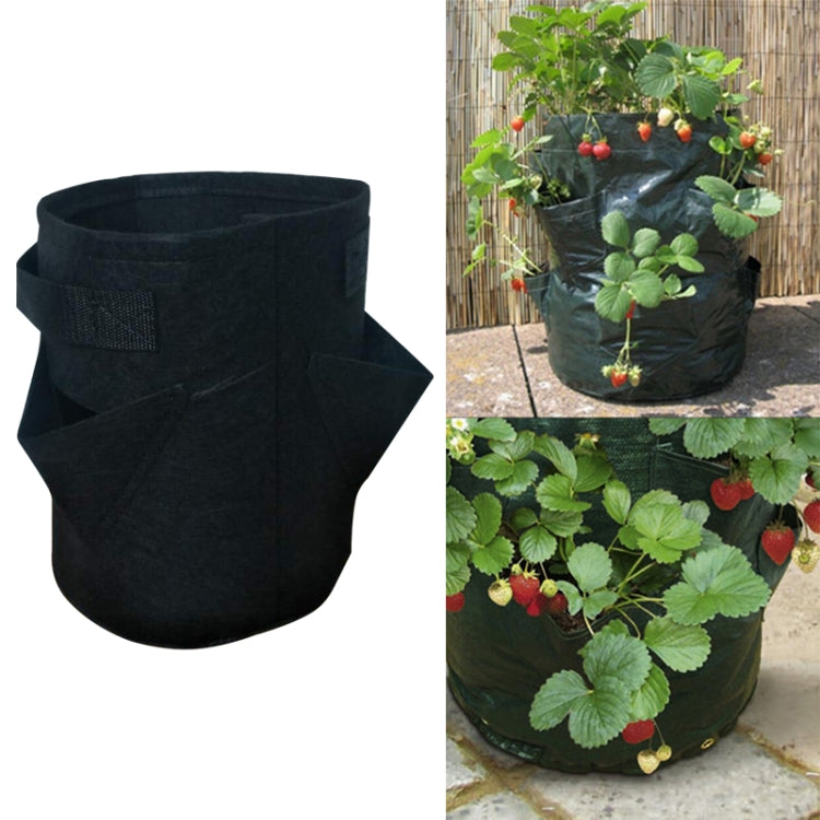 Sac de plantation de fraises en feutre non tissé à 3 poches 18L / 5 gallons, taille : 23X28cm, taille : 23X28cm