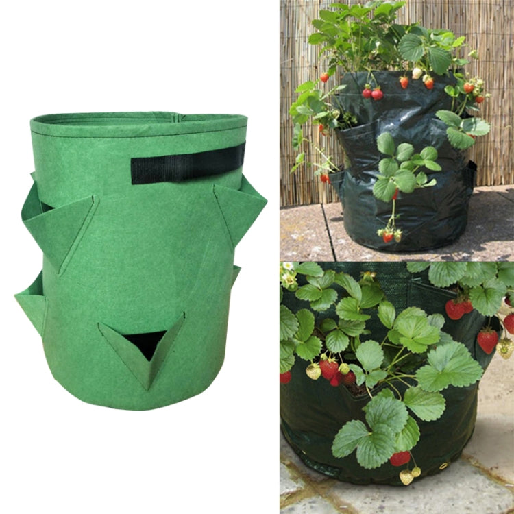 Sac de plantation de fraises en feutre non tissé à 3 poches 18L / 5 gallons, taille : 23X28cm, taille : 23X28cm