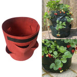 Sac de plantation de fraises en feutre non tissé à 3 poches 18L / 5 gallons, taille : 23X28cm, taille : 23X28cm