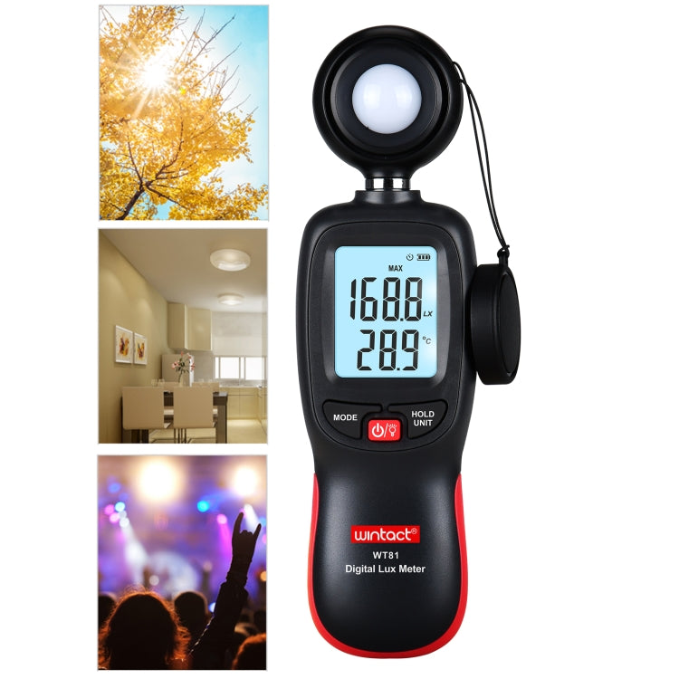 Luxmètre numérique Wintact WT81 pour usine / école / maison, diverses occasions, plage : 0-200 000 Lux