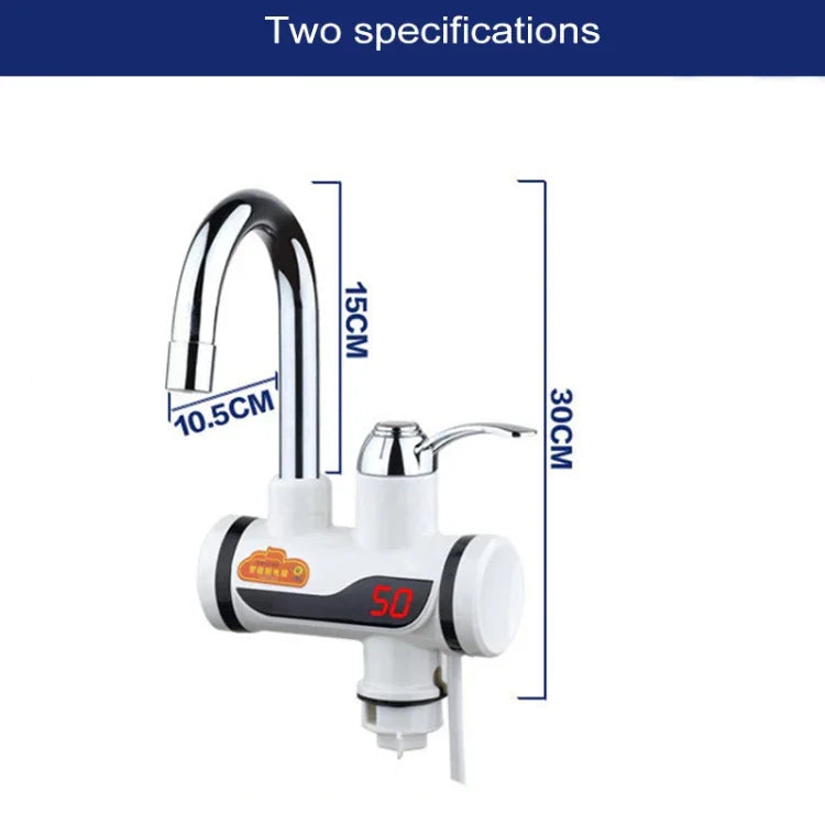 Robinet électrothermique rotatif à chauffage rapide 3s avec voyant, 220V, Taille : S, voyant / Taille : S