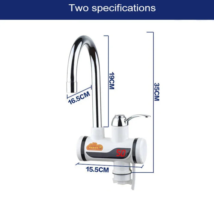 Robinet électrothermique rotatif à chauffage rapide 3s avec affichage numérique, 220V, Taille : L, Affichage numérique / Taille : L