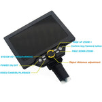 Microscope électronique numérique de bureau portable G1200 avec écran LCD 7 pouces 1200X, prise AU, batterie lithium, prise AU, batterie lithium, prise EU, batterie lithium, prise UK, batterie lithium, prise US, batterie lithium