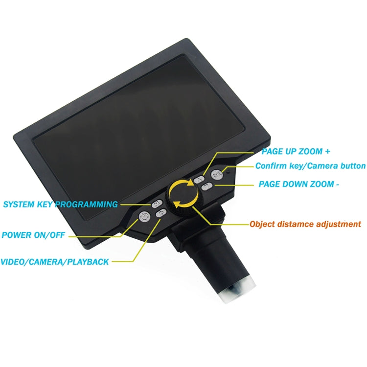 Microscope électronique numérique de bureau portable G1200 avec écran LCD 7 pouces 1200X, prise AU, batterie lithium, prise AU, batterie lithium, prise EU, batterie lithium, prise UK, batterie lithium, prise US, batterie lithium