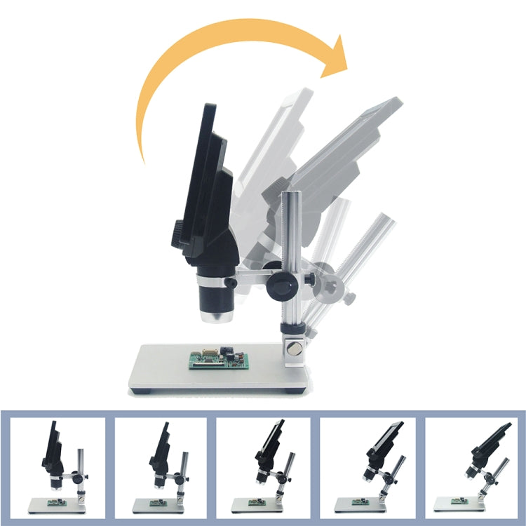 Microscope électronique numérique de bureau portable G1200 avec écran LCD 7 pouces 1200X, prise AU, batterie lithium, prise AU, batterie lithium, prise EU, batterie lithium, prise UK, batterie lithium, prise US, batterie lithium