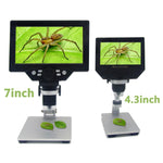 Microscope électronique numérique de bureau portable G1200 avec écran LCD 7 pouces 1200X, prise AU, batterie lithium, prise AU, batterie lithium, prise EU, batterie lithium, prise UK, batterie lithium, prise US, batterie lithium