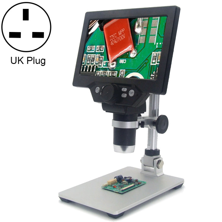 Microscope électronique numérique de bureau portable G1200 avec écran LCD 7 pouces 1200X, prise AU, batterie lithium, prise AU, batterie lithium, prise EU, batterie lithium, prise UK, batterie lithium, prise US, batterie lithium