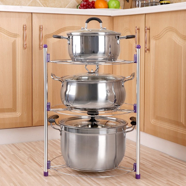 Étagère de cuisine multifonctionnelle à trois niveaux pour wok, marmite à soupe en acier inoxydable, trois niveaux
