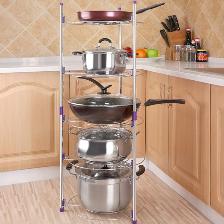 Étagère de cuisine multifonctionnelle à cinq couches pour casseroles, woks et soupières en acier inoxydable, à cinq niveaux