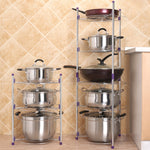 Étagère de cuisine multifonctionnelle à cinq couches pour casseroles, woks et soupières en acier inoxydable, à cinq niveaux