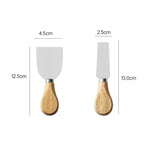 kn603 Lot de 4 couteaux à fromage en acier inoxydable avec manche en bois Outil de cuisson
