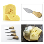 kn603 Lot de 4 couteaux à fromage en acier inoxydable avec manche en bois Outil de cuisson