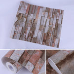 Papier peint autocollant décoratif créatif en brique de mica 3D, décoration murale étanche pour chambre et salon, rouleau de papier peint, taille : 45 x 1000 cm, brique de mica