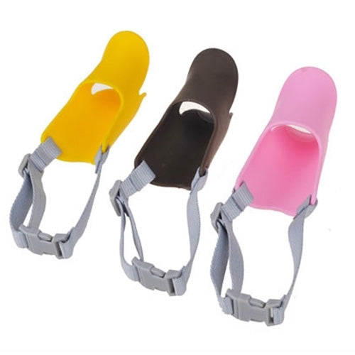 Muselière en silicone en forme de bec de canard pour chien, taille M, café, rose, jaune